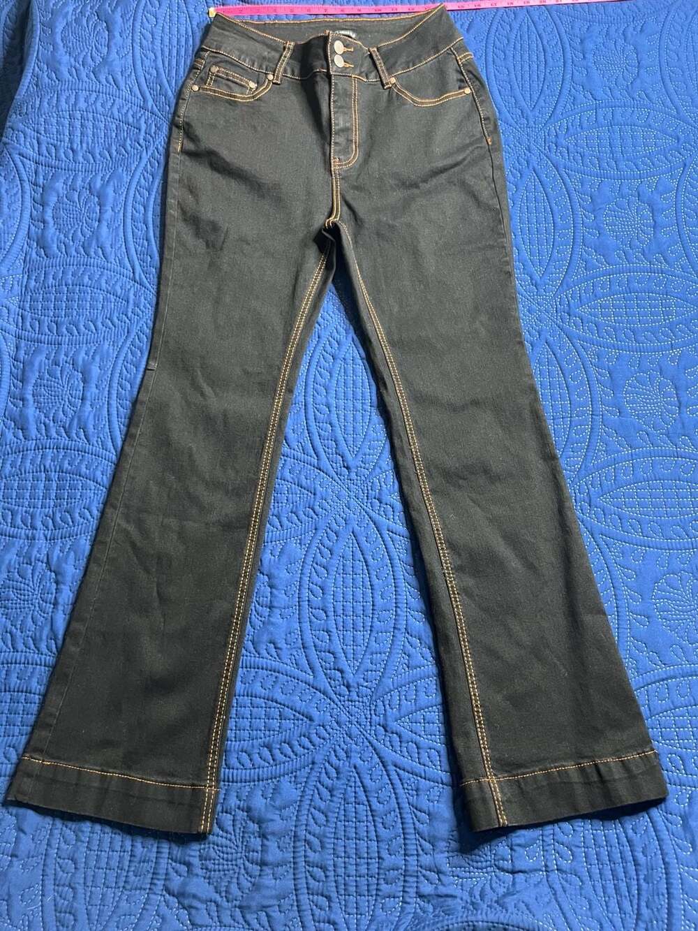 Women’s Black Denim Contrast Stitch Y2K Western Style